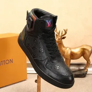 Louis Vuitton LV Trainer Zapatillas Lifestyle Negras Multicolores de Alto embossado Monogram