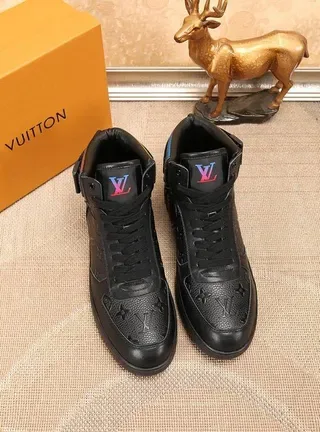 Louis Vuitton LV Trainer Black Multicolor High-Top Embossed Monogram Lifestyle Sneakers 2
