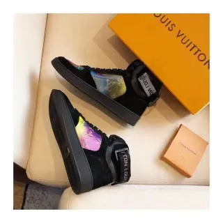 Louis Vuitton LV Trainer Zapatillas Lifestyle Negro Multicolor Superior de Ante Punta Alta