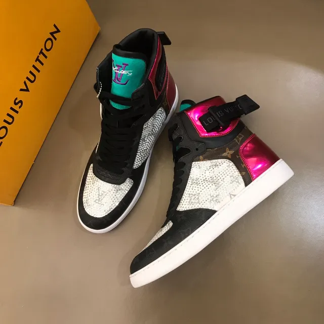 Louis Vuitton LV Trainer Black Pink High-Top Crystal-Embellished Lifestyle Sneakers 8