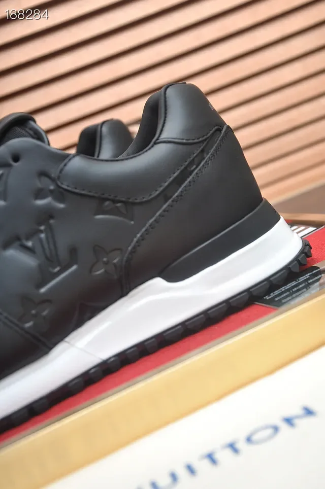 Louis Vuitton LV Trainer Black White Embossed Monogram Leather Laces Lifestyle Sneakers 3