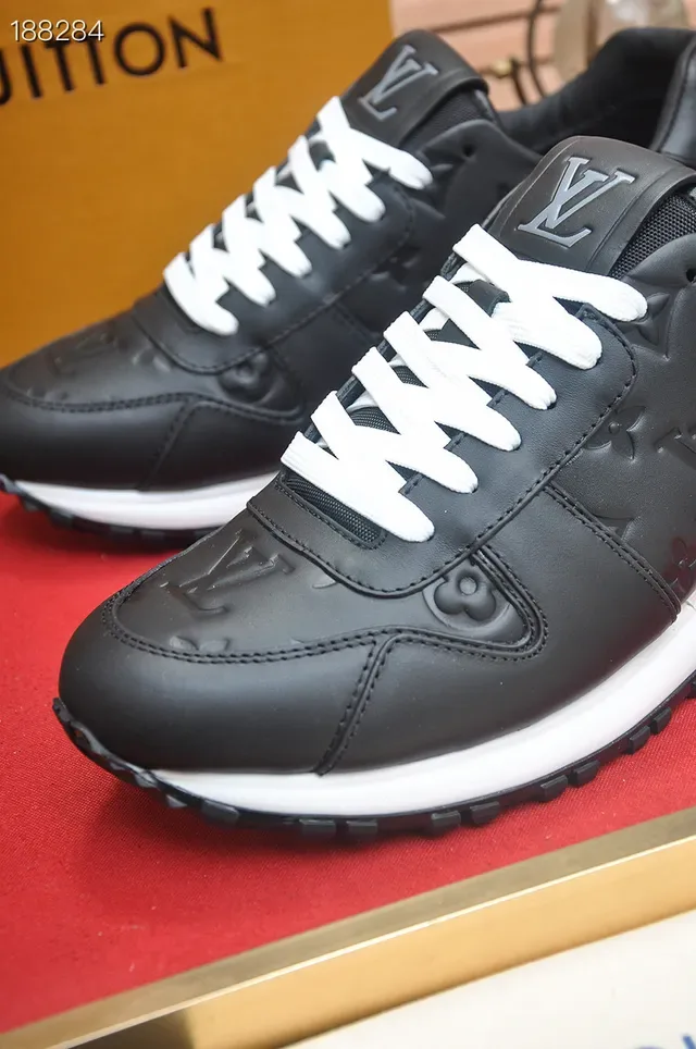 Louis Vuitton LV Trainer Black White Embossed Monogram Leather Laces Lifestyle Sneakers 4