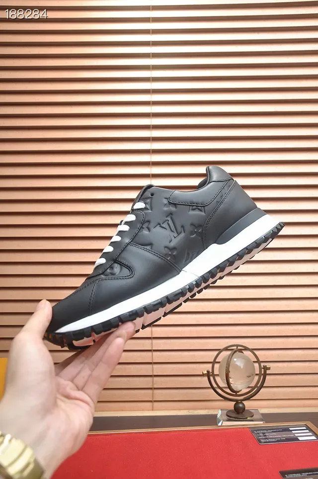 Louis Vuitton LV Trainer Black White Embossed Monogram Leather Laces Lifestyle Sneakers 6