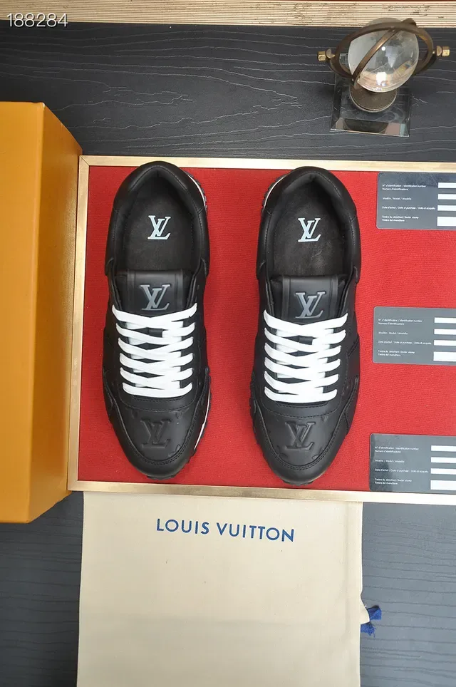 Louis Vuitton LV Trainer Black White Embossed Monogram Leather Laces Lifestyle Sneakers 7
