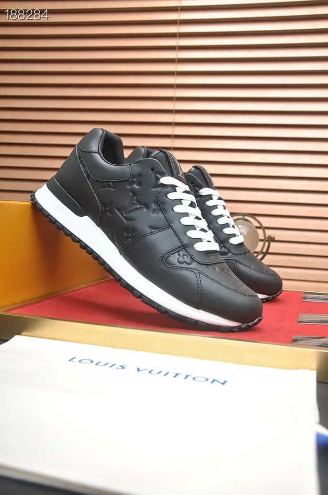 Louis Vuitton LV Trainer Black White Embossed Monogram Leather Laces Lifestyle Sneakers 8