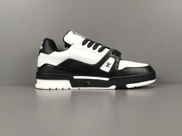 Louis Vuitton LV Trainer Black White Low-Top Layered Leather And Textured Overlays Lifestyle Sneakers 12