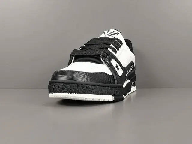 Louis Vuitton LV Trainer Black White Low-Top Layered Leather And Textured Overlays Lifestyle Sneakers 18