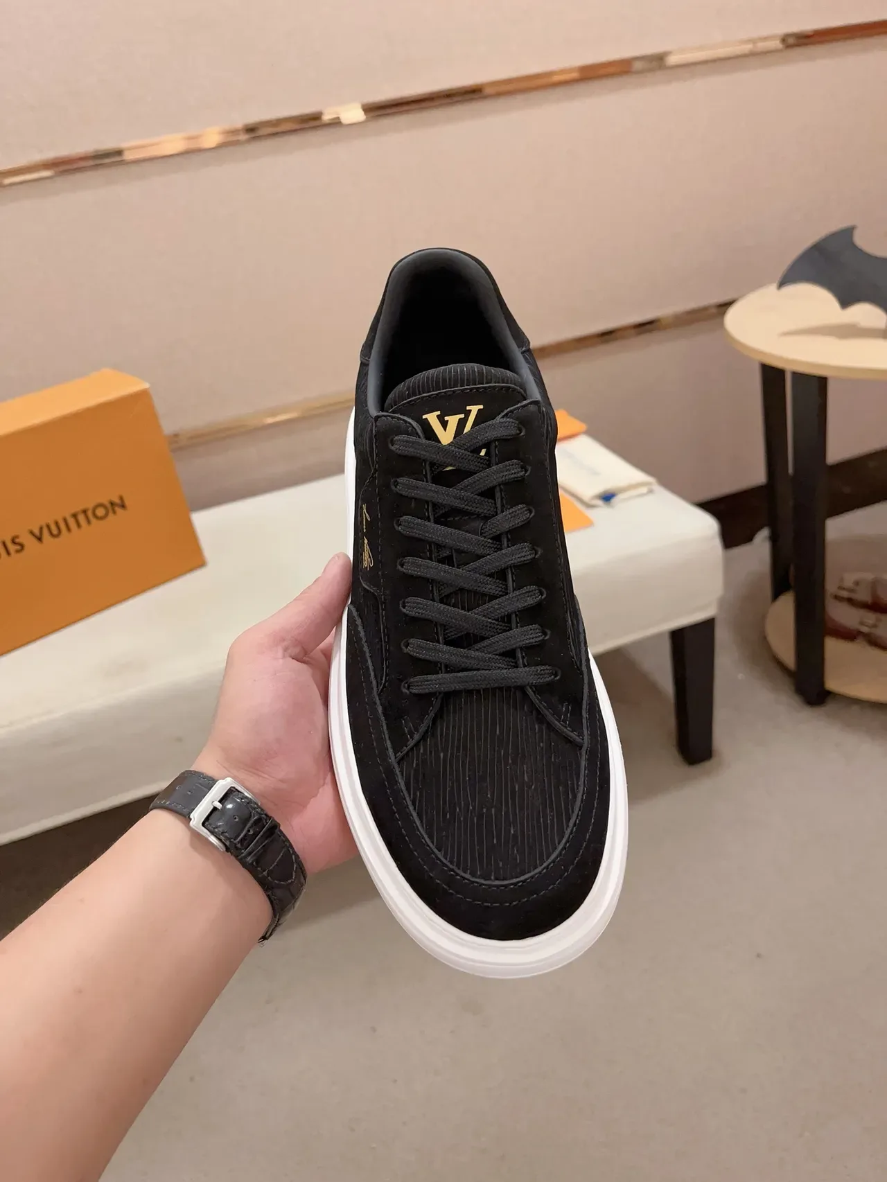 Louis Vuitton LV Trainer Black White Low-Top Mixed-Material Upper Lifestyle Sneakers 5