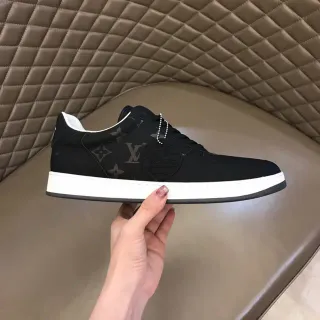 Louis Vuitton LV Trainer Black White Monogram Canvas Upper Contrast Midsole Lifestyle Sneakers