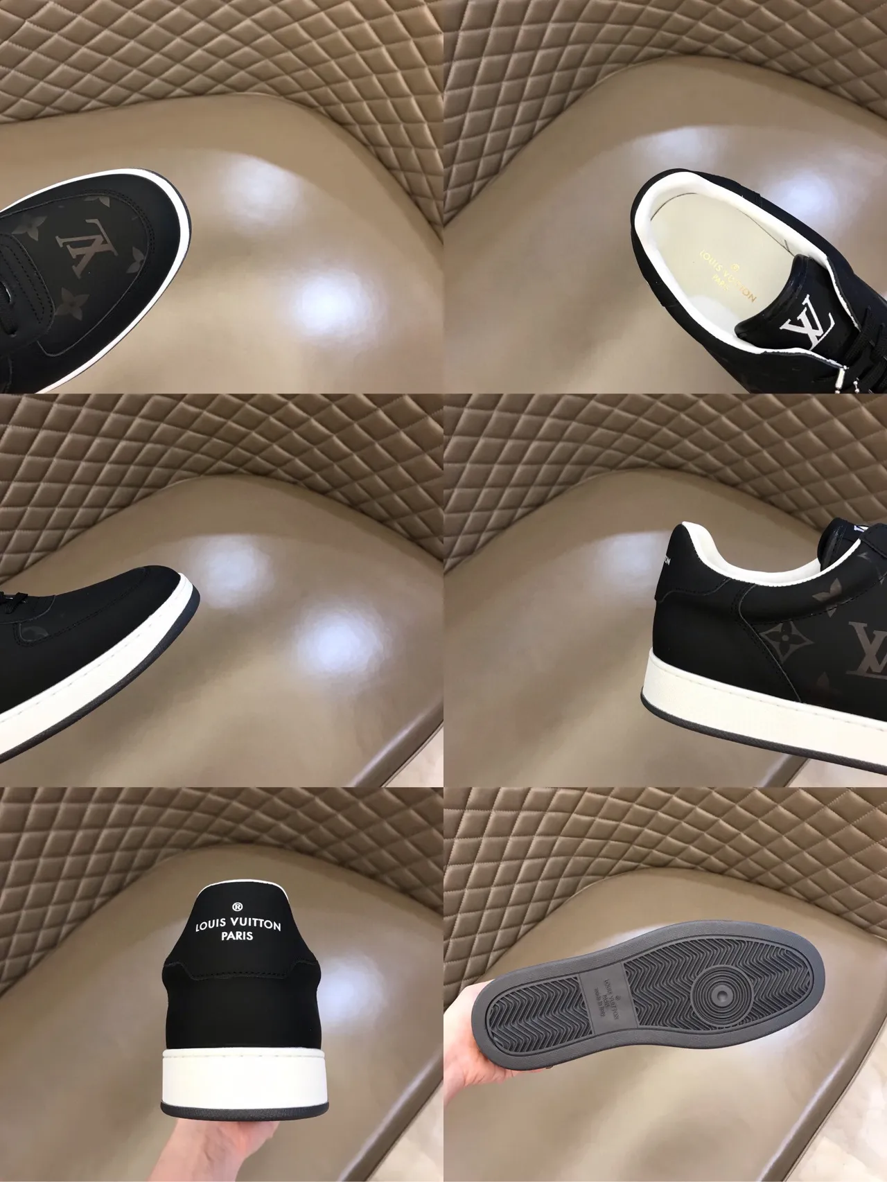 Louis Vuitton LV Trainer Black White Monogram Canvas Upper Contrast Midsole Lifestyle Sneakers 2