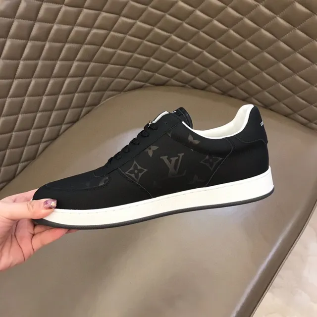 Louis Vuitton LV Trainer Black White Monogram Canvas Upper Contrast Midsole Lifestyle Sneakers 3