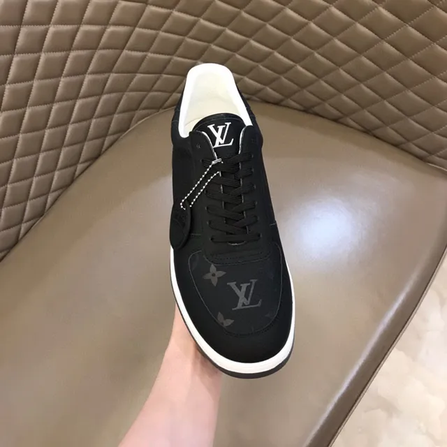 Louis Vuitton LV Trainer Black White Monogram Canvas Upper Contrast Midsole Lifestyle Sneakers 4