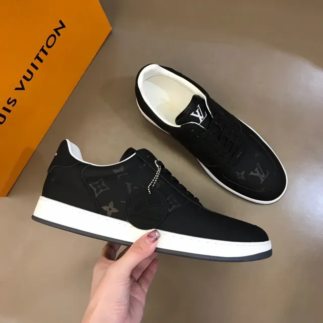 Louis Vuitton LV Trainer Black White Monogram Canvas Upper Contrast Midsole Lifestyle Sneakers 6