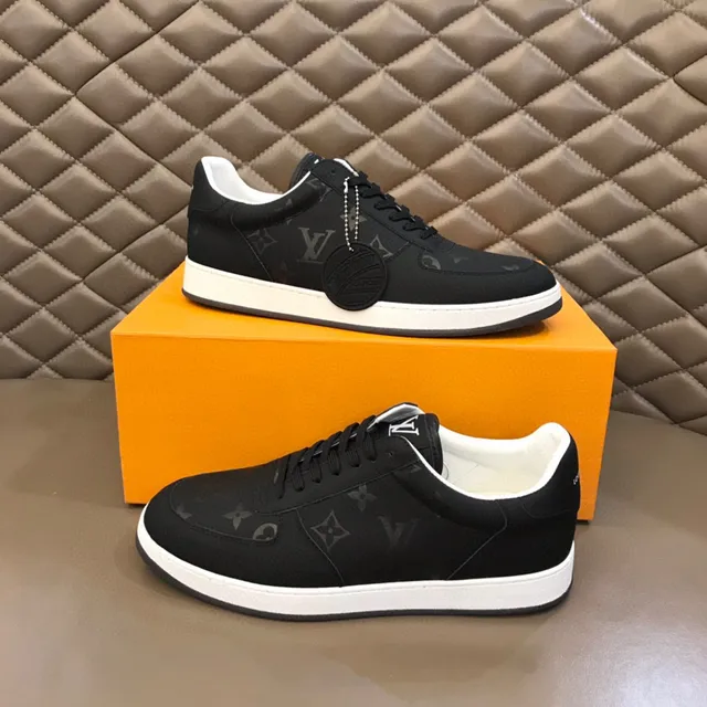 Louis Vuitton LV Trainer Black White Monogram Canvas Upper Contrast Midsole Lifestyle Sneakers 7