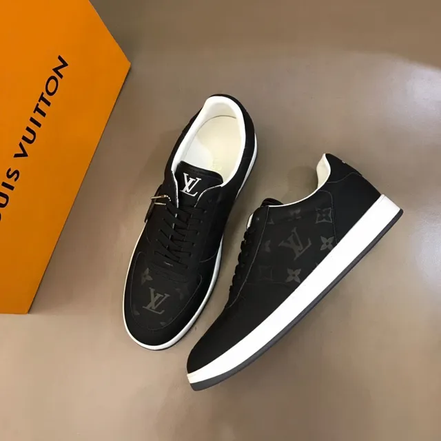 Louis Vuitton LV Trainer Black White Monogram Canvas Upper Contrast Midsole Lifestyle Sneakers 8