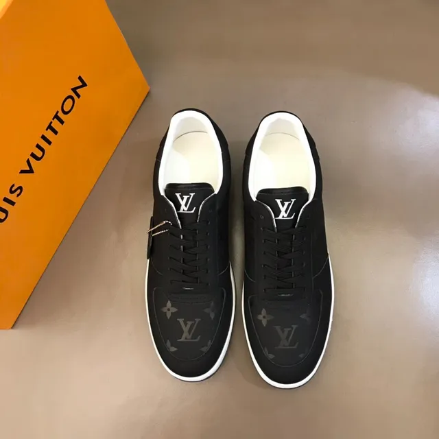 Louis Vuitton LV Trainer Black White Monogram Canvas Upper Contrast Midsole Lifestyle Sneakers 9