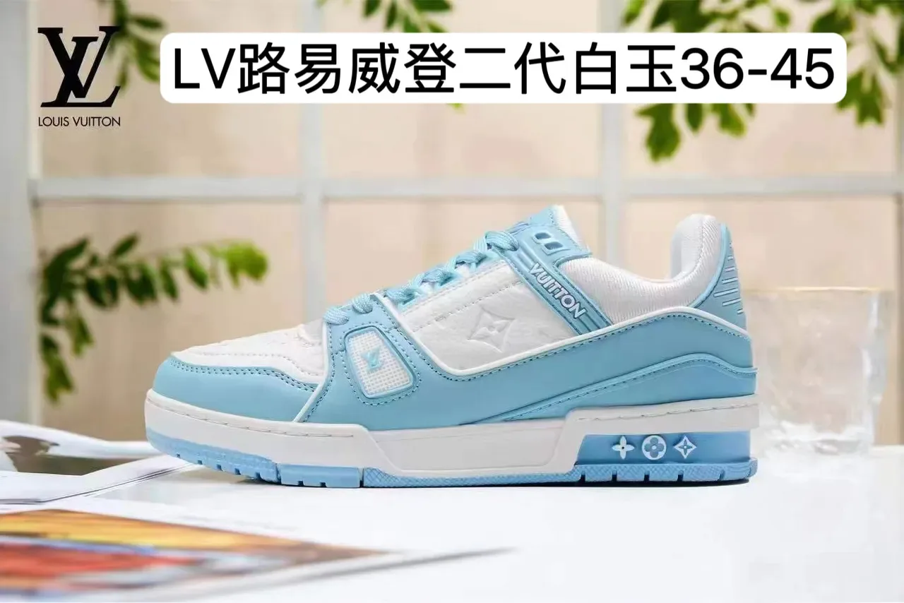 Louis Vuitton LV Trainer Black White Monogram Jacquard Dual-Strap Closure Lifestyle Sneakers 3