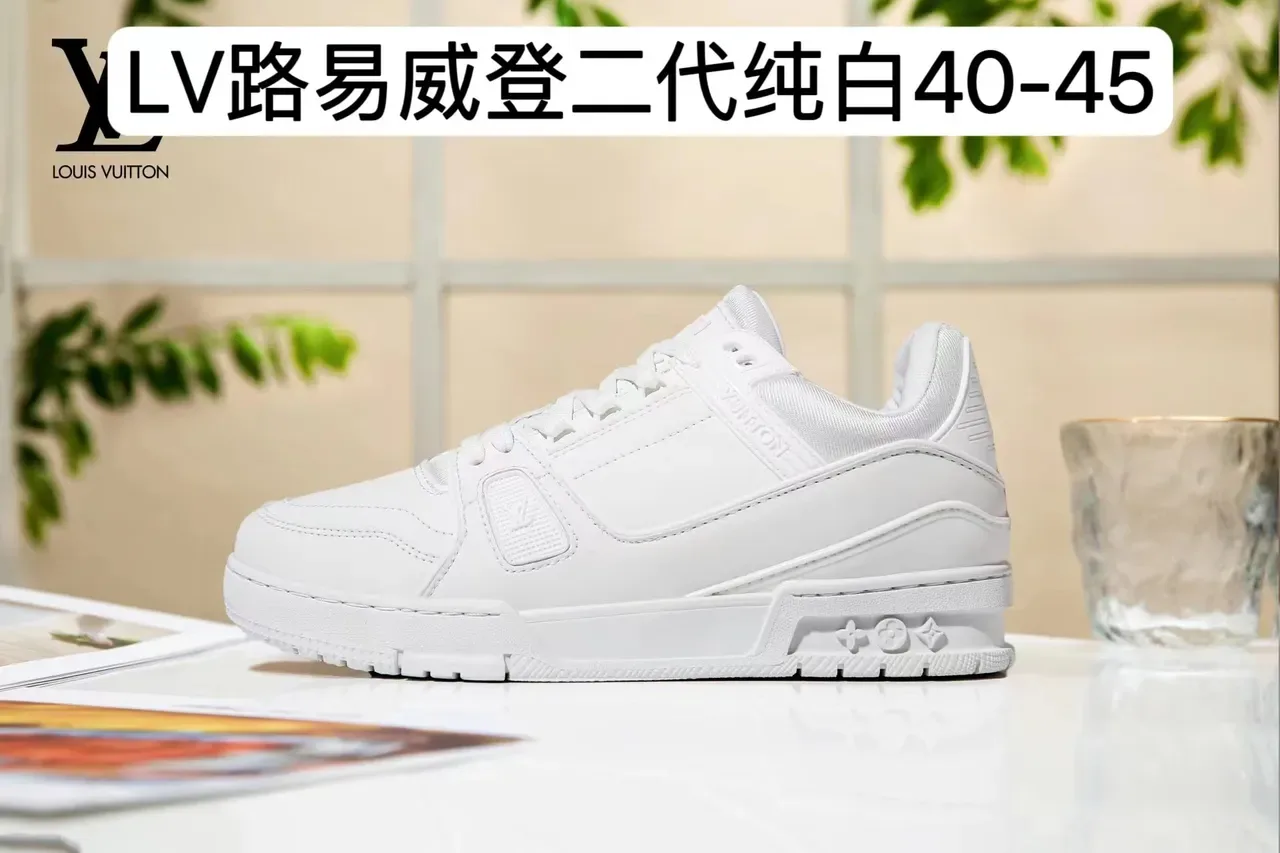 Louis Vuitton LV Trainer Black White Monogram Jacquard Dual-Strap Closure Lifestyle Sneakers 5