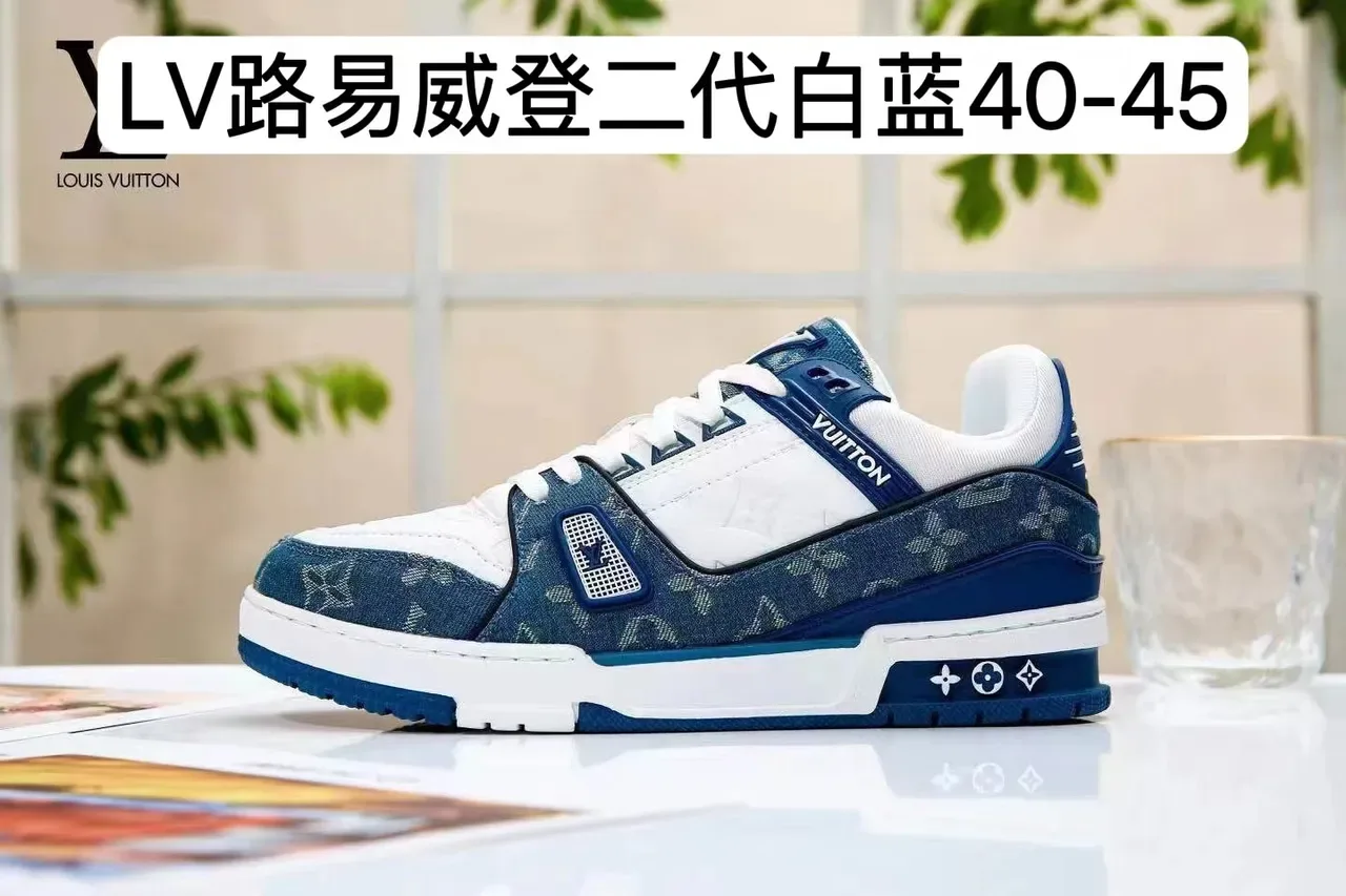 Louis Vuitton LV Trainer Black White Monogram Jacquard Dual-Strap Closure Lifestyle Sneakers 7
