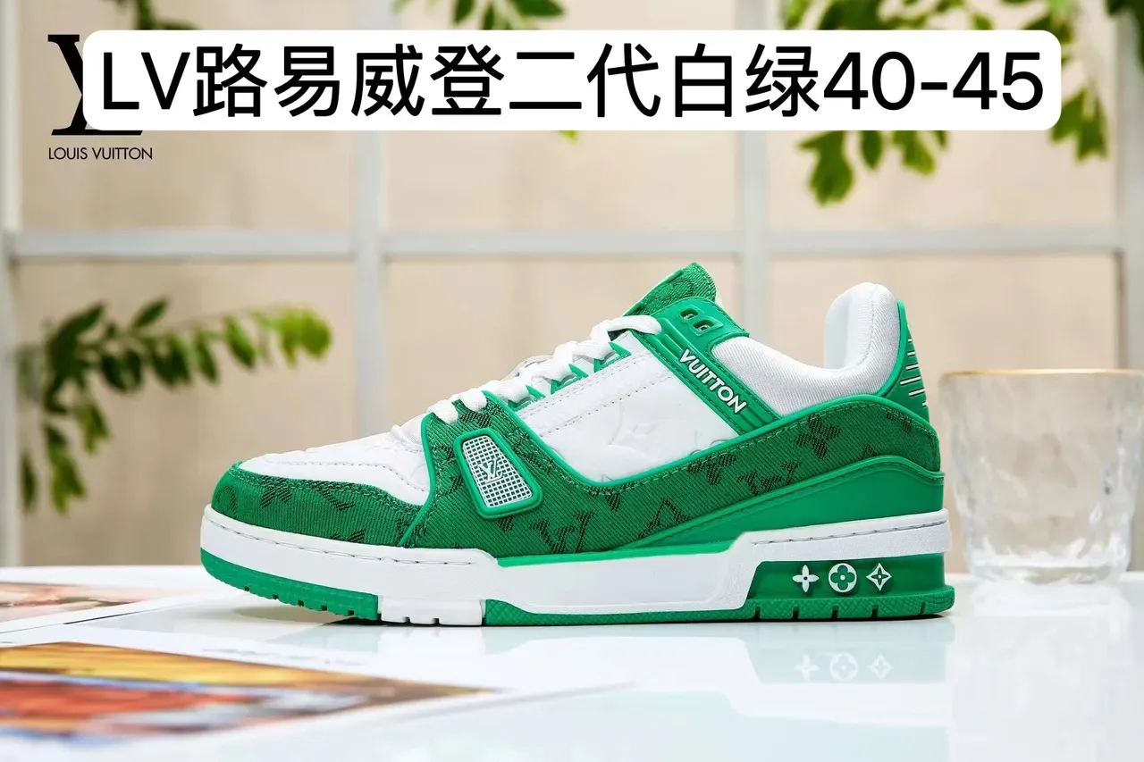 Louis Vuitton LV Trainer Black White Monogram Jacquard Dual-Strap Closure Lifestyle Sneakers 14