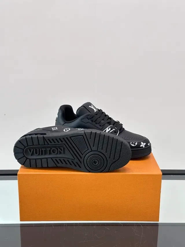 Louis Vuitton LV Trainer Black White Monogram-Printed Chunky Sole Lifestyle Sneakers 2
