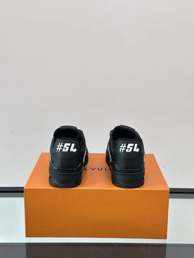 Louis Vuitton LV Trainer Black White Monogram-Printed Chunky Sole Lifestyle Sneakers 4