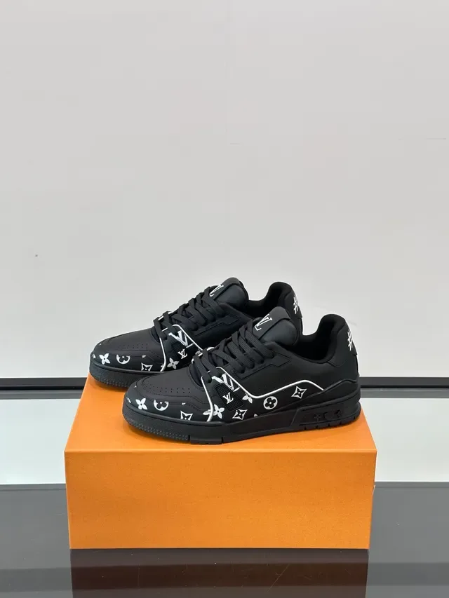Louis Vuitton LV Trainer Black White Monogram-Printed Chunky Sole Lifestyle Sneakers 5