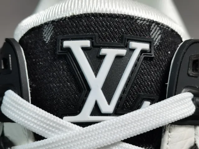 Louis Vuitton LV Trainer Black White Monogrammed Textile Layered Leather And Fabric Upper Lifestyle Sneakers 3