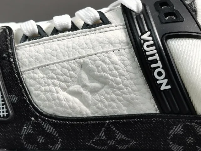 Louis Vuitton LV Trainer Black White Monogrammed Textile Layered Leather And Fabric Upper Lifestyle Sneakers 4