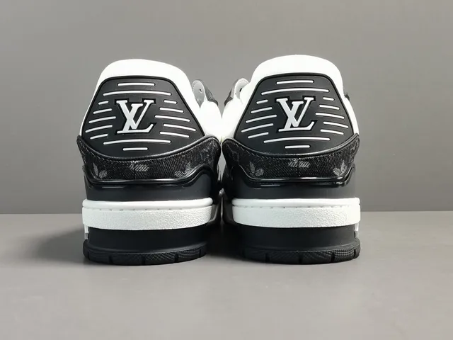Louis Vuitton LV Trainer Black White Monogrammed Textile Layered Leather And Fabric Upper Lifestyle Sneakers 11