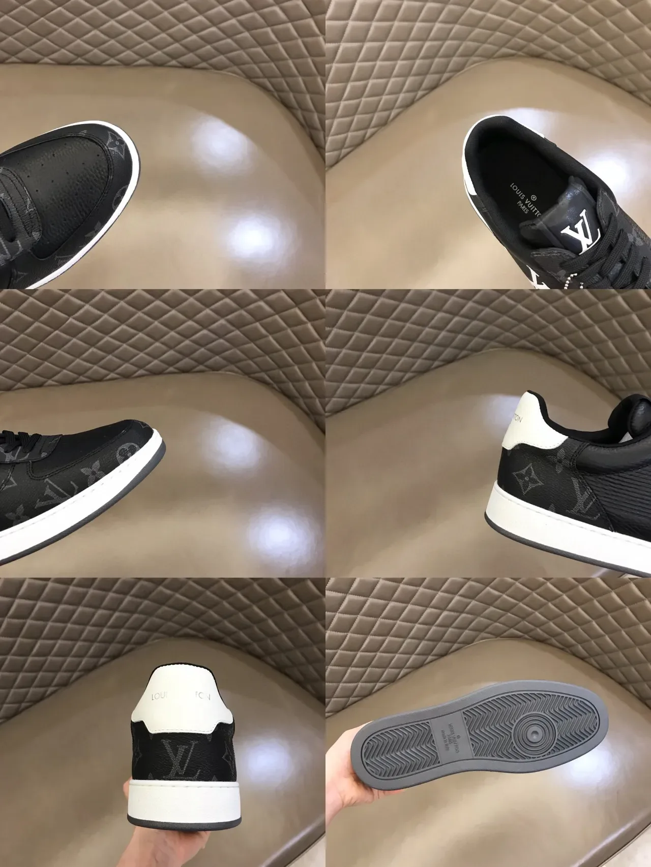 Louis Vuitton LV Trainer Black White Monogrammed Upper Low-Top Silhouette Lifestyle Sneakers 2