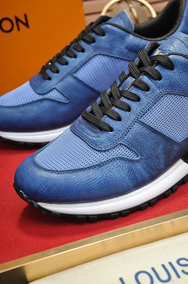 Louis Vuitton LV Trainer Blue Black Mixed Leather And Mesh Upper Lifestyle Sneakers 3