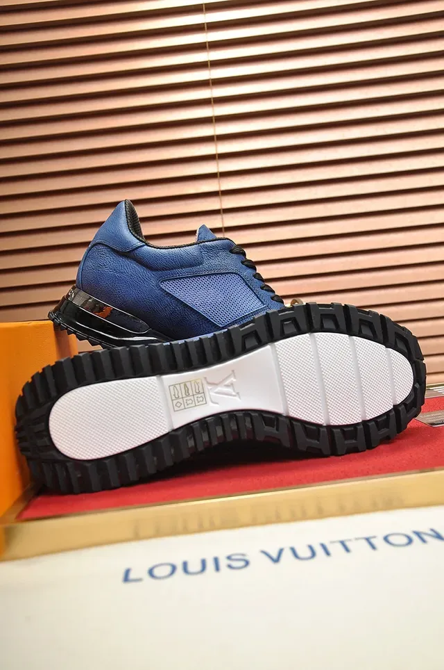 Louis Vuitton LV Trainer Blue Black Mixed Leather And Mesh Upper Lifestyle Sneakers 4
