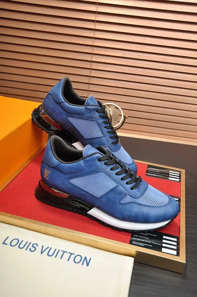 Louis Vuitton LV Trainer Blue Black Mixed Leather And Mesh Upper Lifestyle Sneakers 6