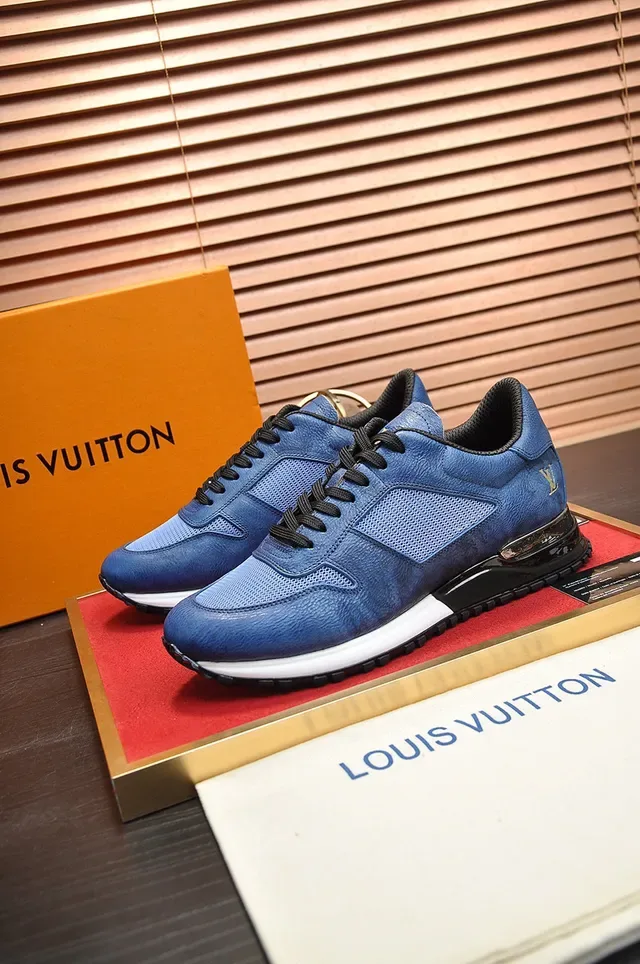 Louis Vuitton LV Trainer Blue Black Mixed Leather And Mesh Upper Lifestyle Sneakers 7