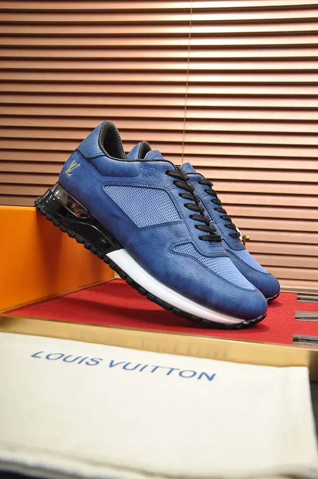 Louis Vuitton LV Trainer Blue Black Mixed Leather And Mesh Upper Lifestyle Sneakers 8