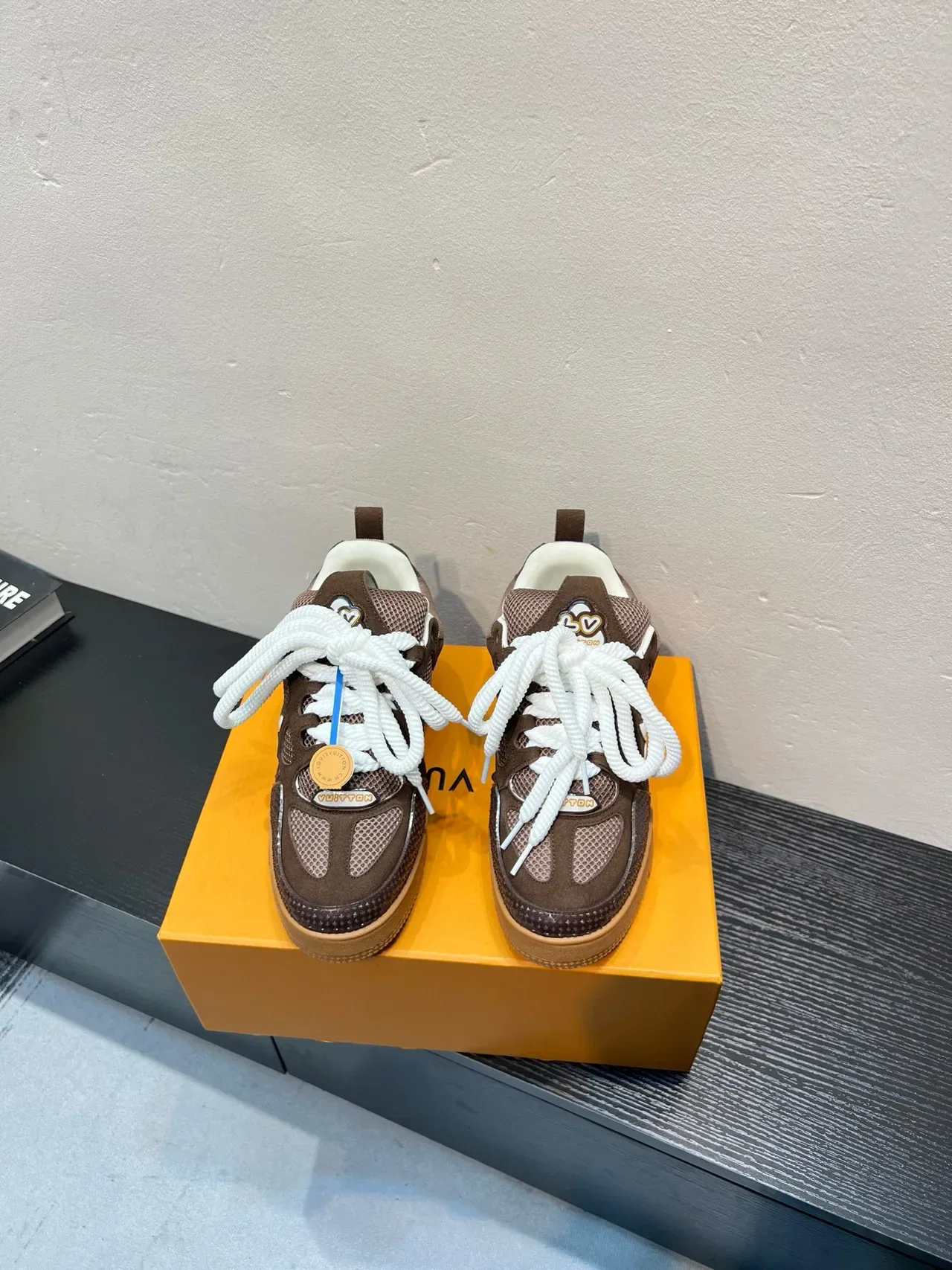 Louis Vuitton LV Trainer Brown Beige Mixed-Material Upper Chunky Layered Midsole Lifestyle Sneakers 2