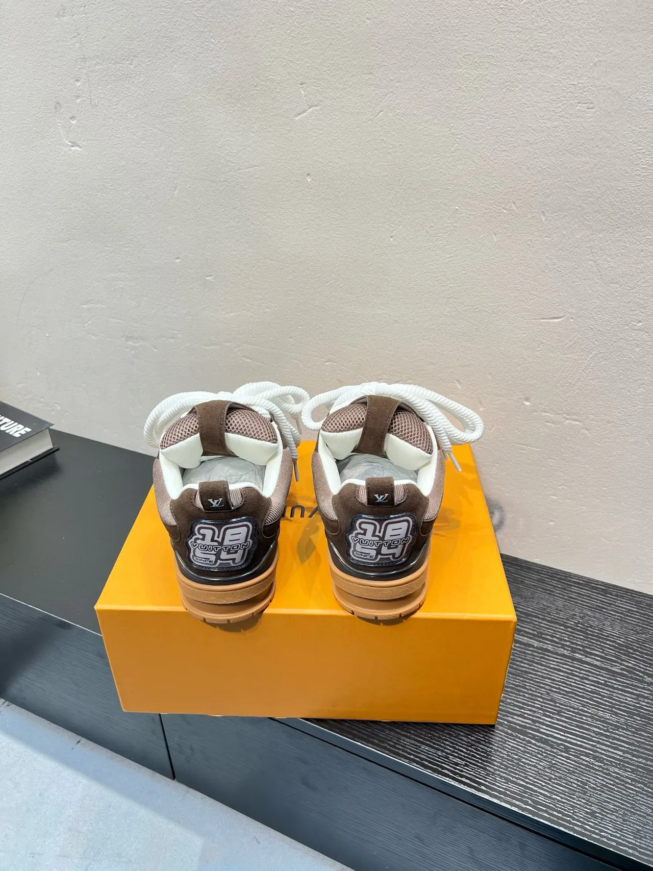 Louis Vuitton LV Trainer Brown Beige Mixed-Material Upper Chunky Layered Midsole Lifestyle Sneakers 6