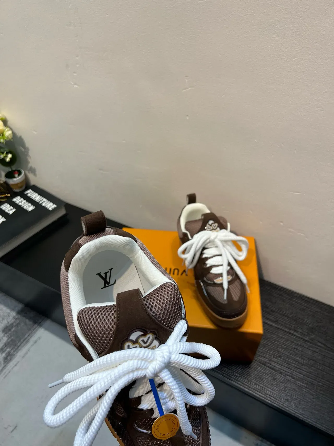 Louis Vuitton LV Trainer Brown Beige Mixed-Material Upper Chunky Layered Midsole Lifestyle Sneakers 7