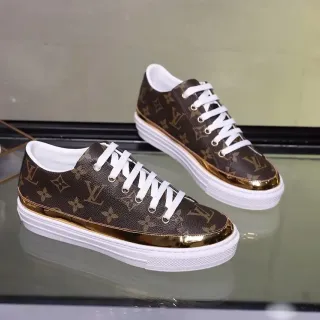 Louis Vuitton LV Trainer Marrón Monograma Dedo Dorado Lifestyle Sneakers