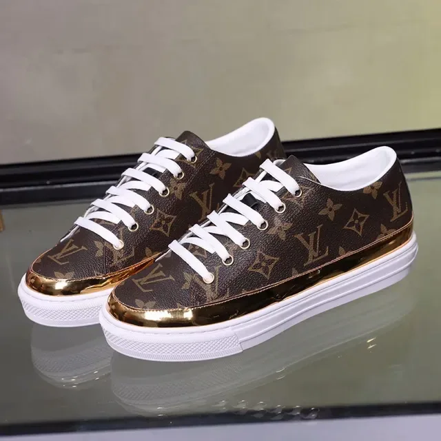 Louis Vuitton LV Trainer Brown Monogram Gold Toe Lifestyle Sneakers 4