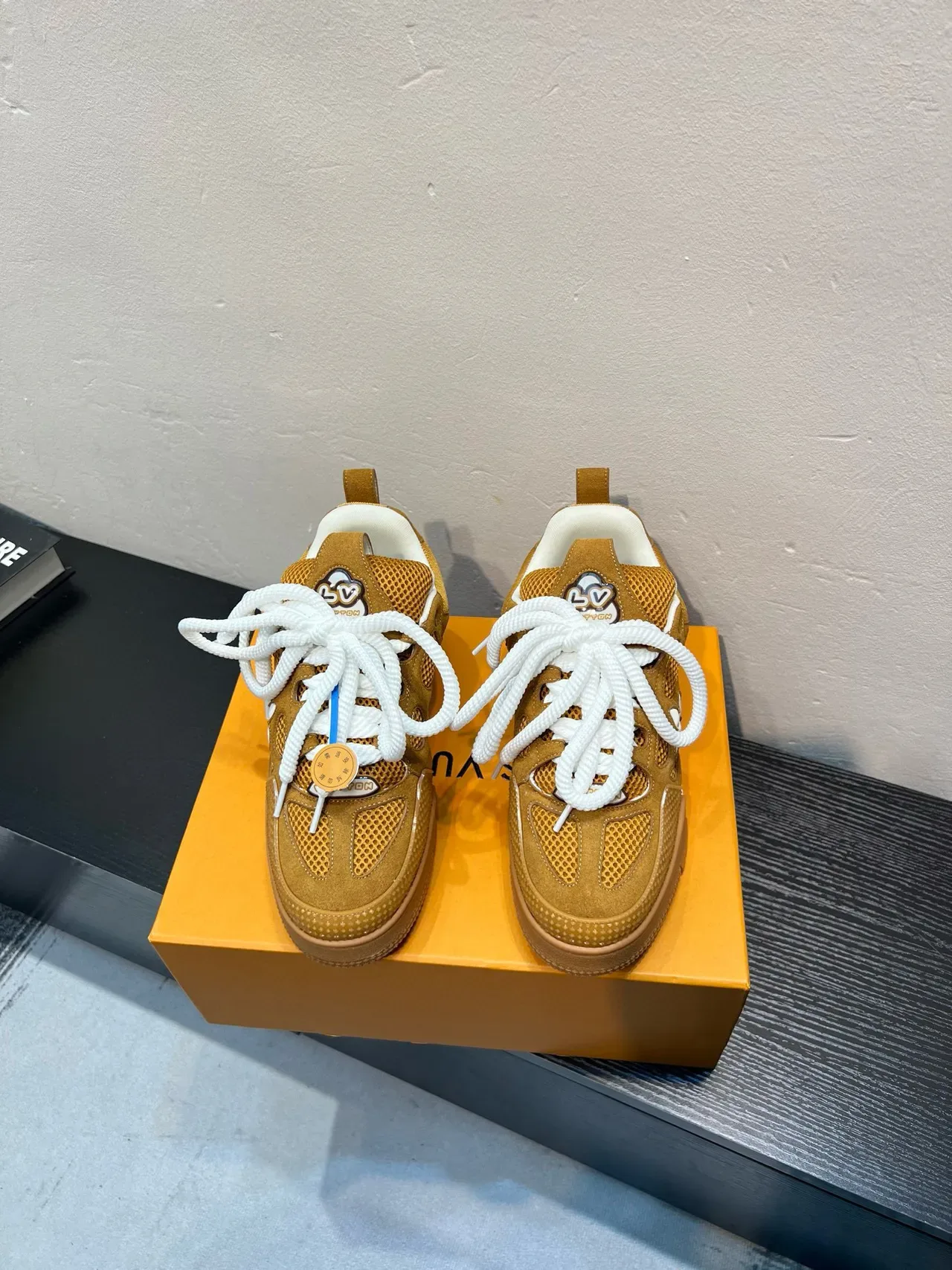 Louis Vuitton LV Trainer Brown White Layered Suede-Mesh Upper Sculpted Multi-Tone Midsole Lifestyle Sneakers 2