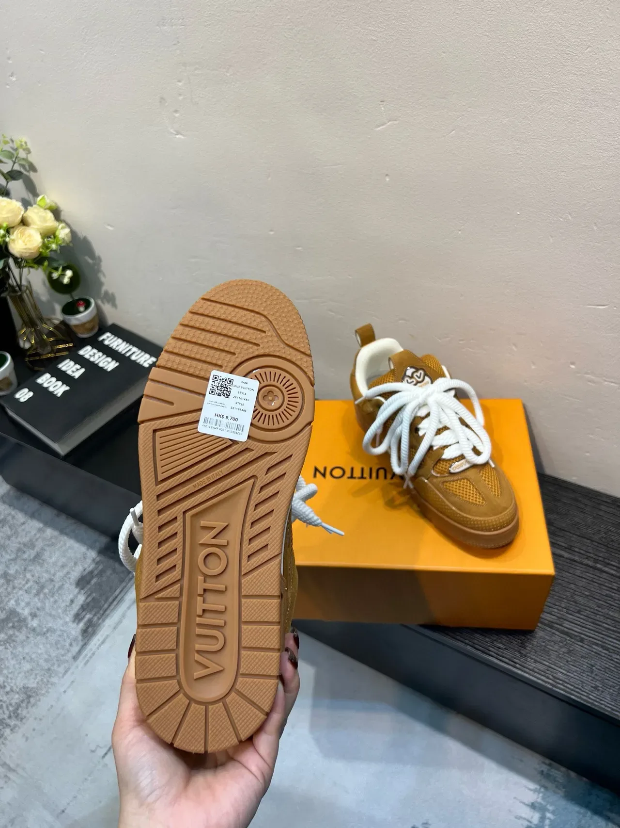 Louis Vuitton LV Trainer Brown White Layered Suede-Mesh Upper Sculpted Multi-Tone Midsole Lifestyle Sneakers 9