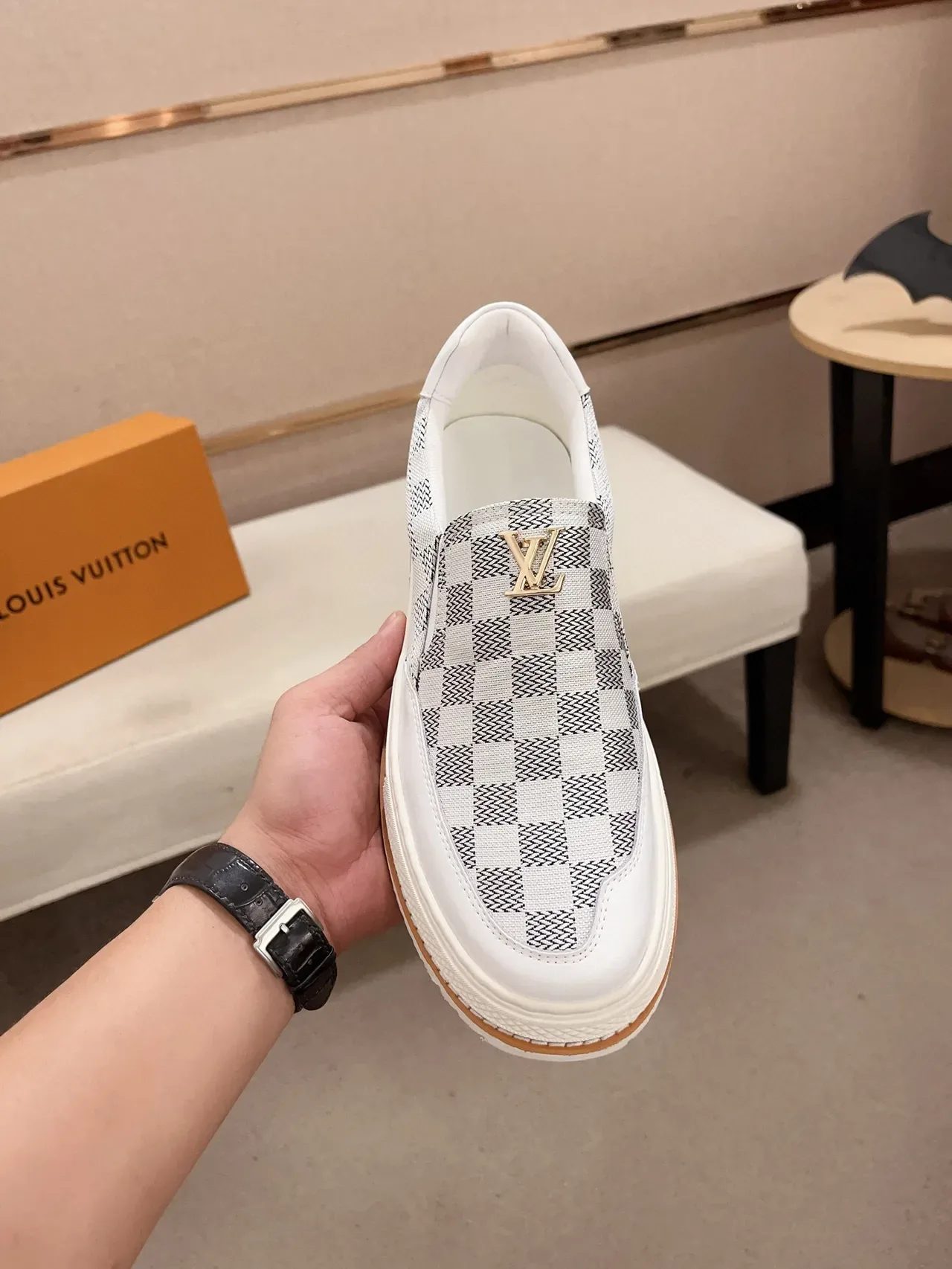 Louis Vuitton LV Trainer Damier Check সাদা লাইফস্টাইল স্নিকার্স 2
