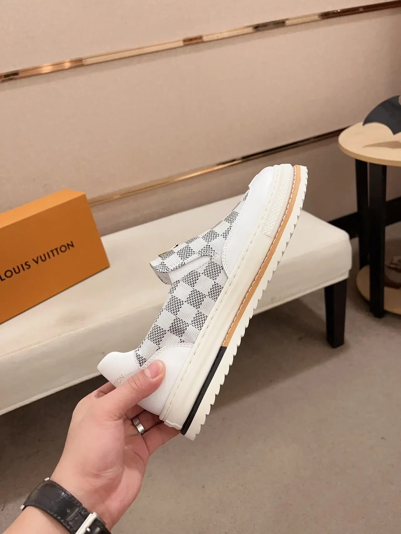 Louis Vuitton LV Trainer Damier Check সাদা লাইফস্টাইল স্নিকার্স 5