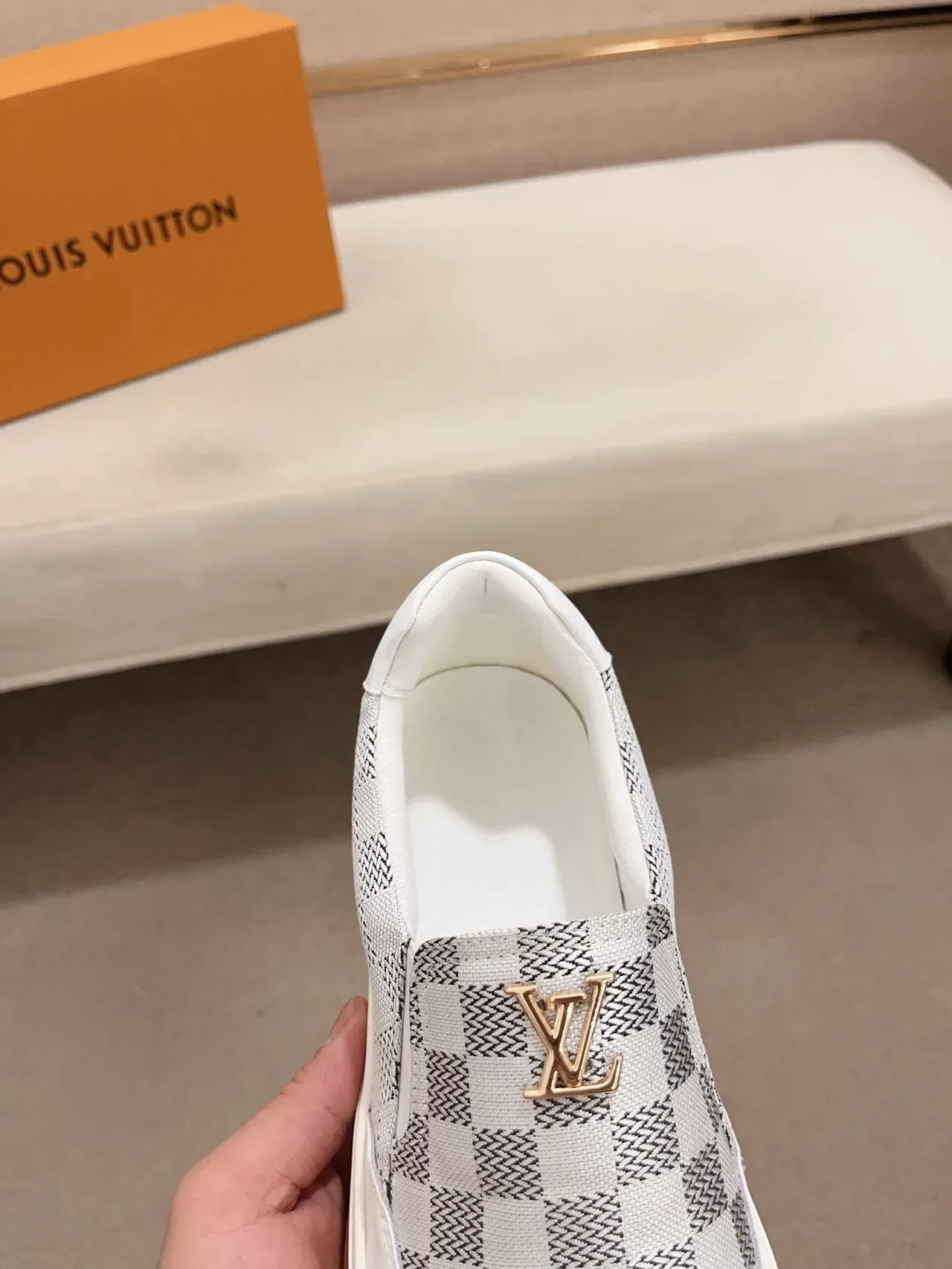 Louis Vuitton LV Trainer Damier Check সাদা লাইফস্টাইল স্নিকার্স 6