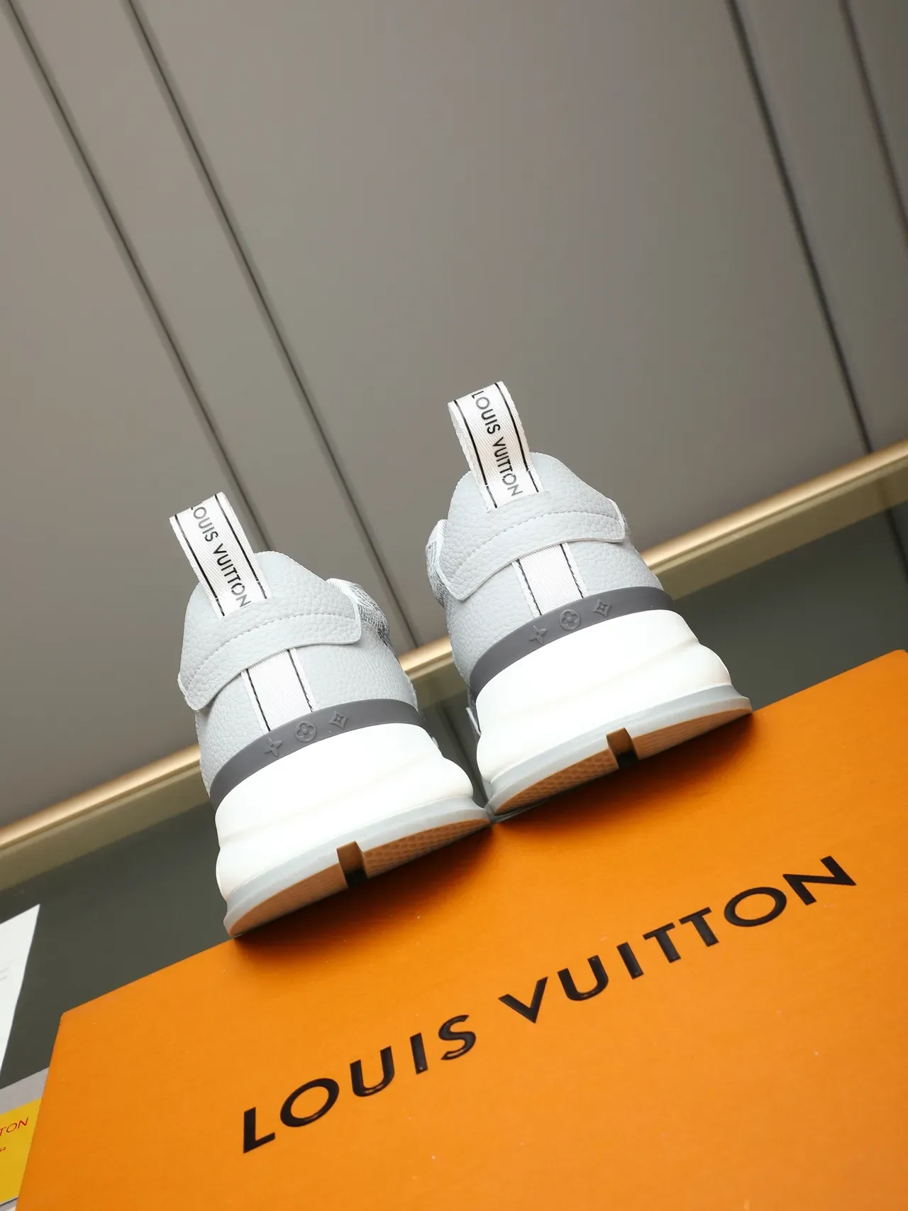 Louis Vuitton LV Trainer Gray White Chunky Platform Sole Monogrammed Mesh Upper Lifestyle Sneakers 3