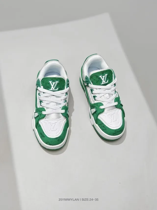 Louis Vuitton LV Trainer Vert Blanc Fermeture Multi-Strap Semelle Chunky Plateforme Sneakers Lifestyle 22