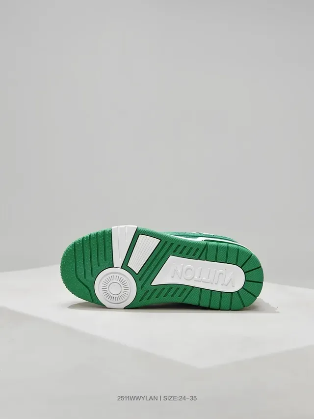 Louis Vuitton LV Trainer Vert Blanc Fermeture Multi-Strap Semelle Chunky Plateforme Sneakers Lifestyle 24