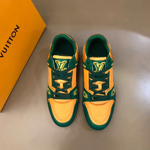 Louis Vuitton LV Trainer Green Yellow Chunky Layered Sole Color-Blocked Lifestyle Sneakers 9